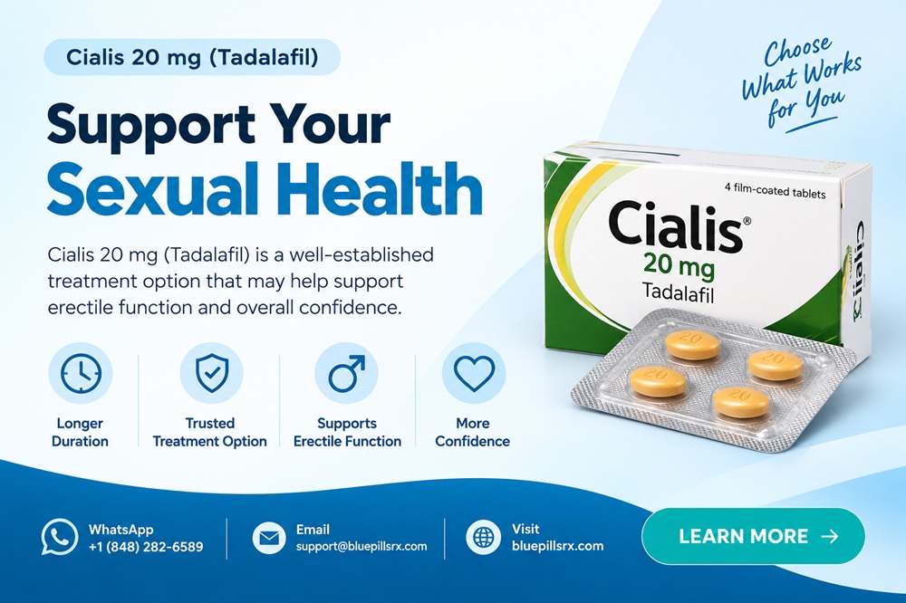 Buy Tadalafil 20 mg Tablets From BluePillsRx