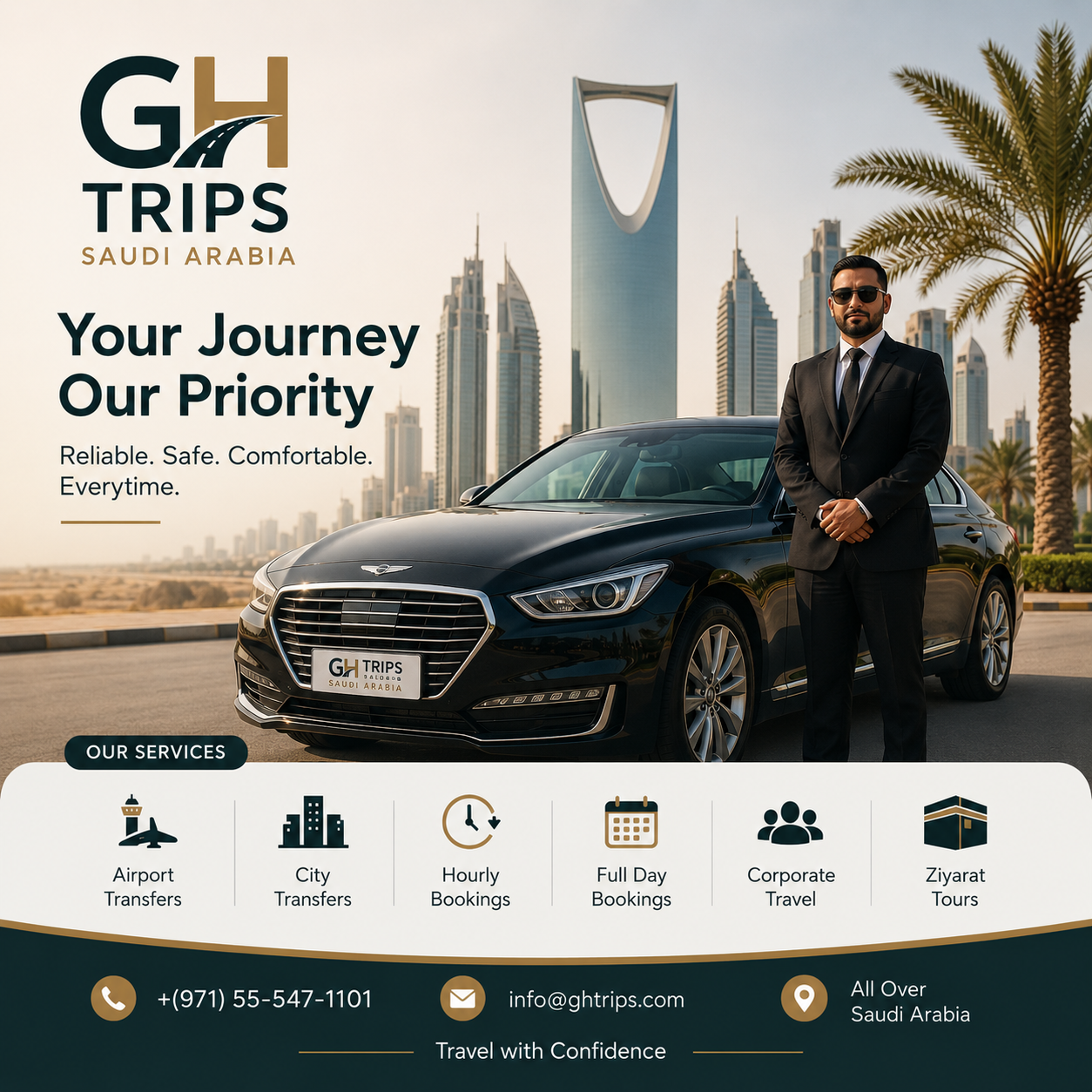 GH Trips Saudi Arabia – Premium Car with Driver & Chauffeur Services