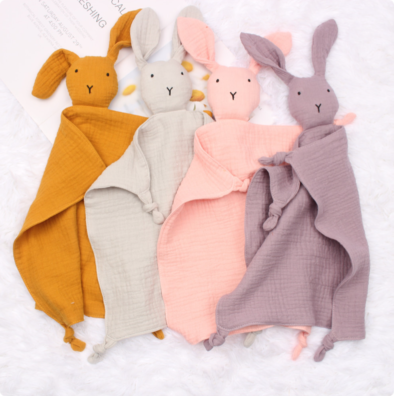 Wholesale Baby Bedding Manufacturer | Muslin Bunny Security Blanket - MK Kids
